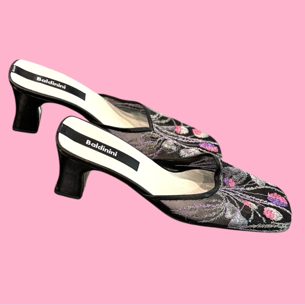 Baldinini Embroidered Mesh Heels – Made in Italy – Size 38